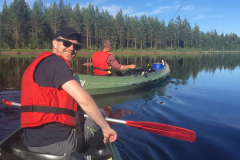 Fisking fra kano på Kynna, Finnskogen